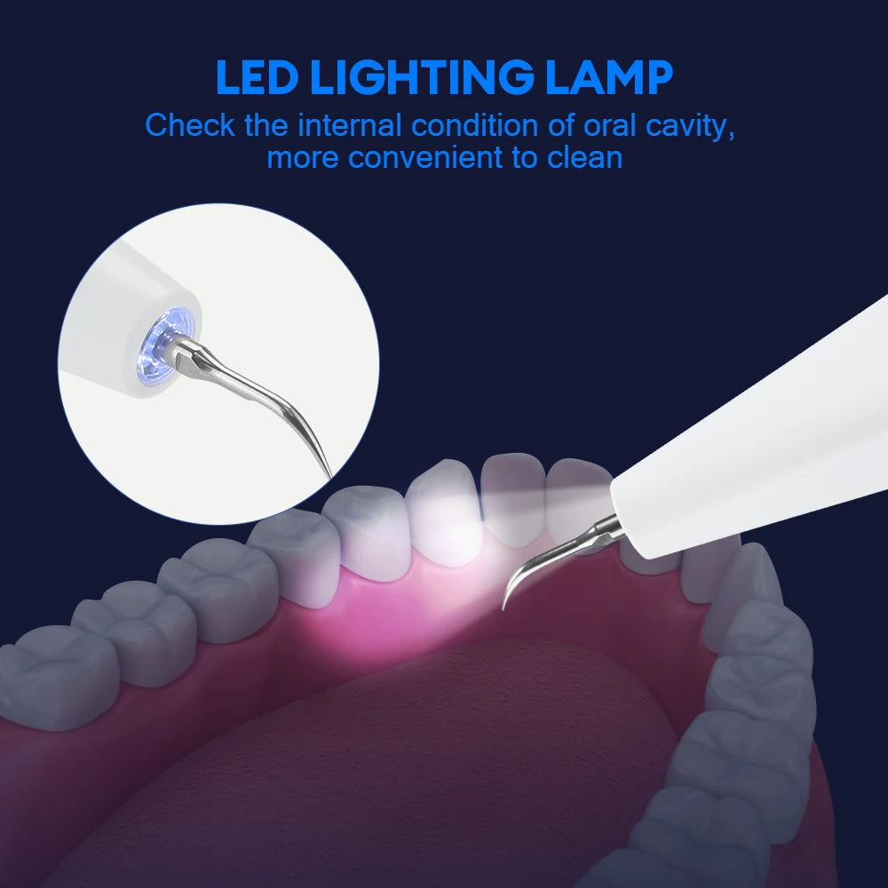 Ultrasonic Dental Scaler Scaler Tooth Cleaner Dental Stone Removal Electric Sonic Plaque Remover for Teeth Stain Tartar