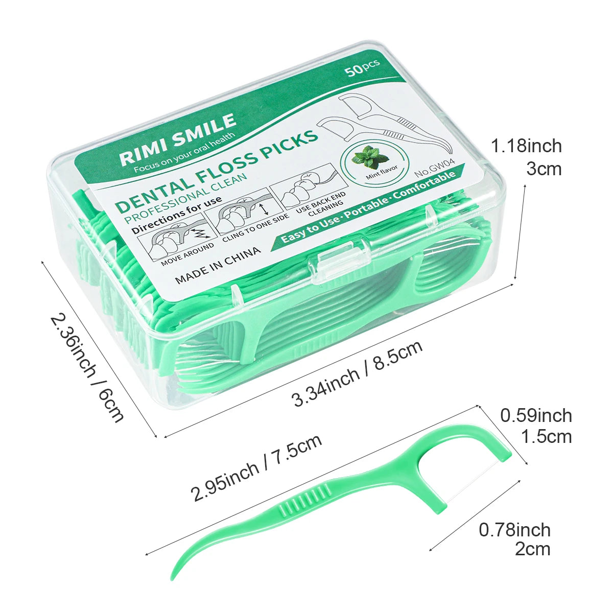 Hot selling -50PCS/box - Fruit flavored dental floss stick, a must-have tool for cleaning between teeth during home and travel