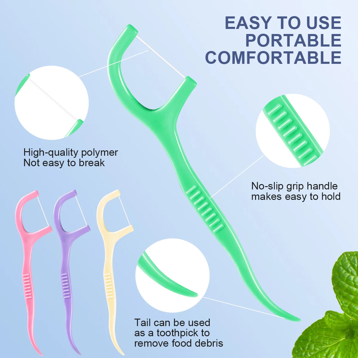 Hot selling -50PCS/box - Fruit flavored dental floss stick, a must-have tool for cleaning between teeth during home and travel
