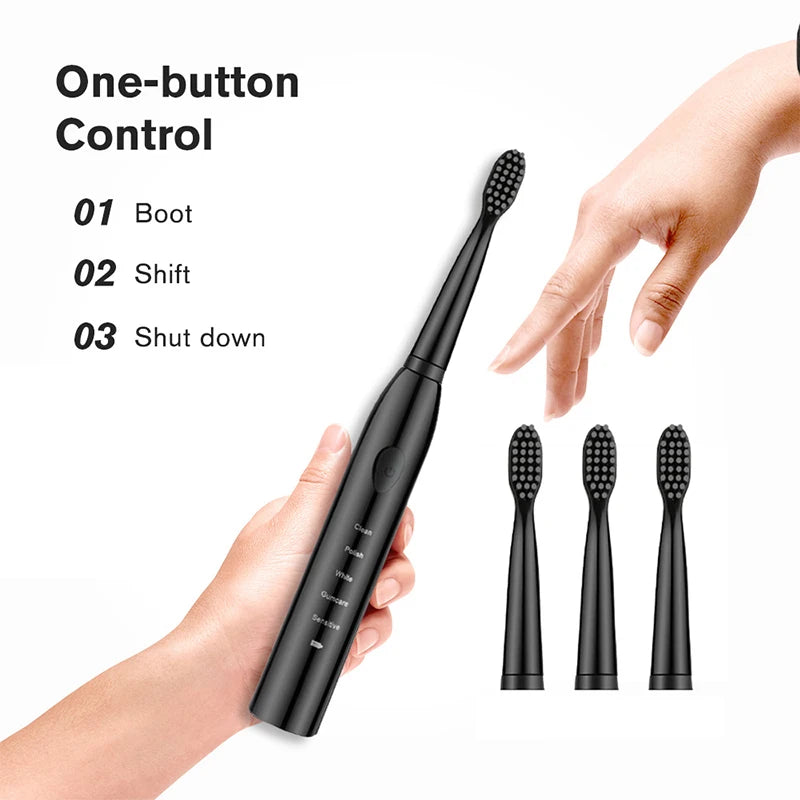 Ultrasonic Sonic Electric Toothbrush For Adult Rechargeable Tooth Brushes Washable Electronic Whitening Teeth Brush Timer Brush